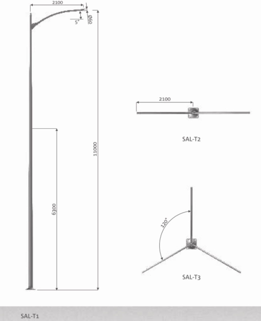 Lampadaire d'clairage urbain DECORATIF SAL T1wzm